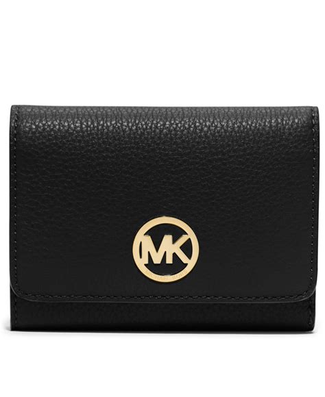 michael kors fulton flat trifold wallet black|leather Michael Kors Wallet women.